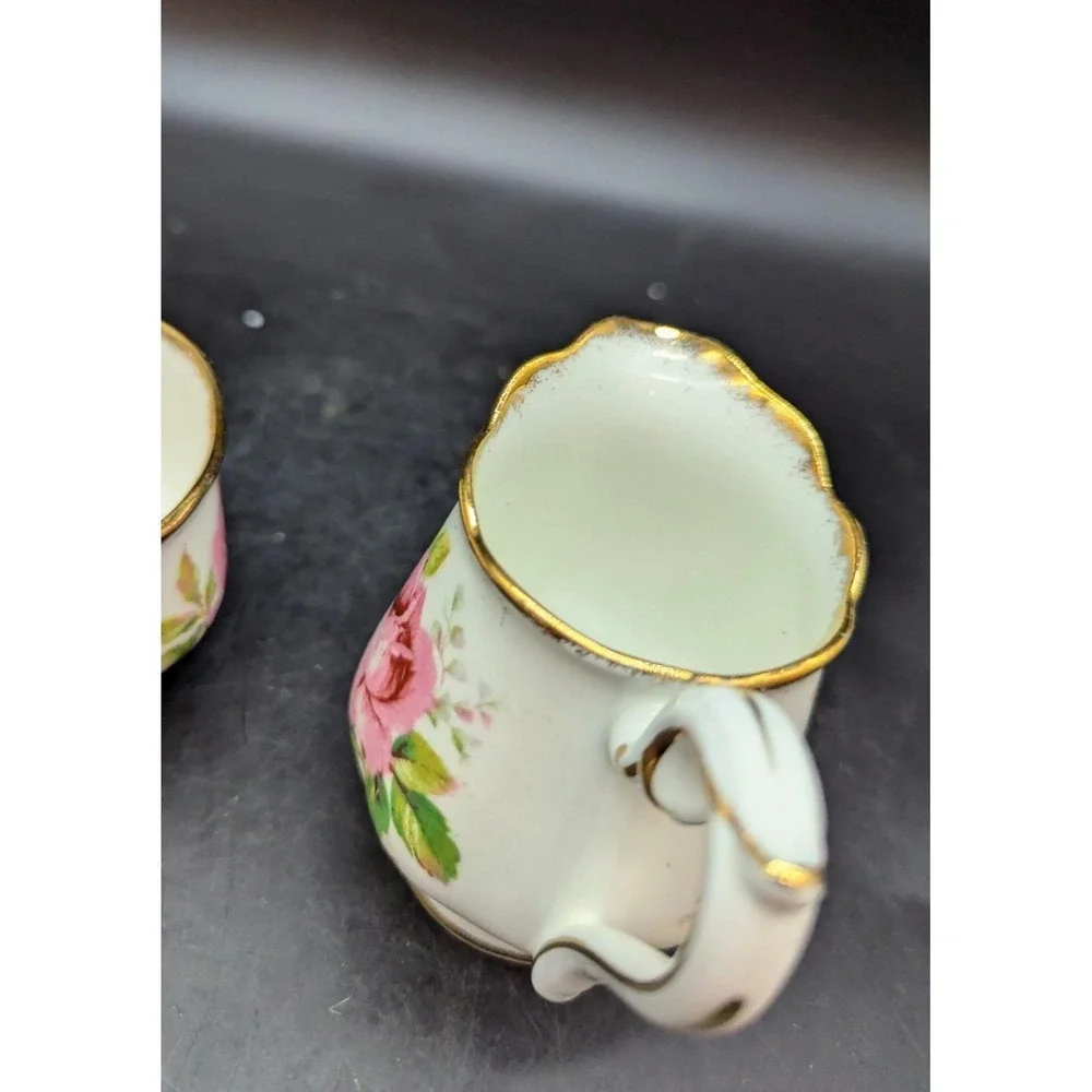 Vintage Royal Albert American Beauty Mini Creamer Open Sugar Bowl Floral Flower